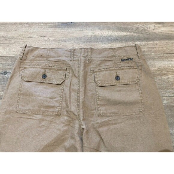 Banana Republic Linen Pant Mens 34x31 Beige Relaxed Straight Beach Casual - Picture 9 of 10